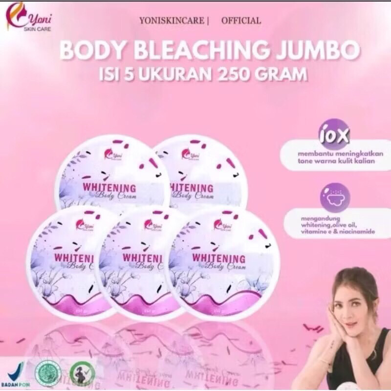 [SIAP KIRIM] YONI SKINCARE ORI 100% BPOM || BLEACHING 250g BODY CREAM 250g *READY