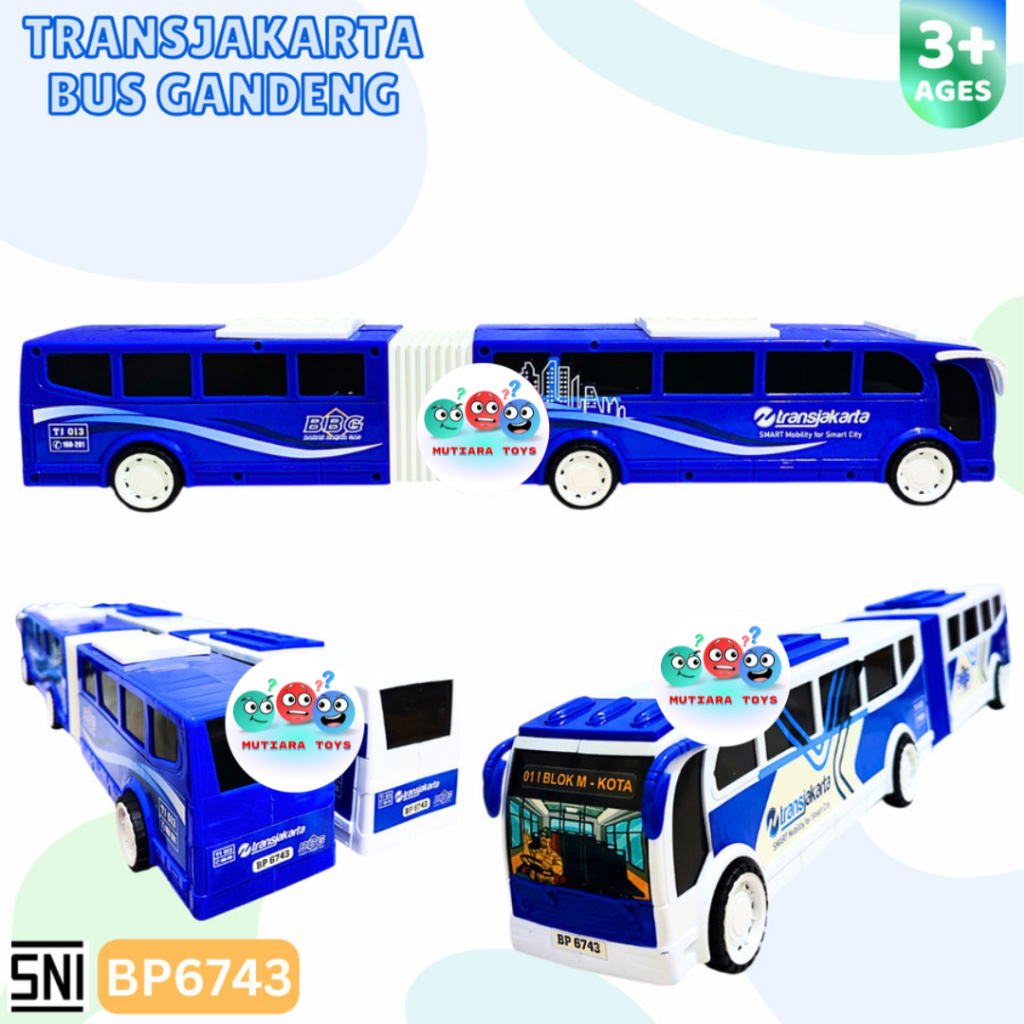 MUTIARATOYS Mainan Bus Gandeng Transjakarta BP6743