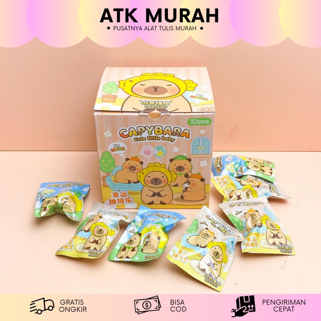 

PENGHAPUS MYSTERY BAG CAPYBARA ER-1470 PENCIL ERASER LUCU CAPPIBARA ALAT TULIS SEKOLAH IMUT MURAH TERJANGKAU
