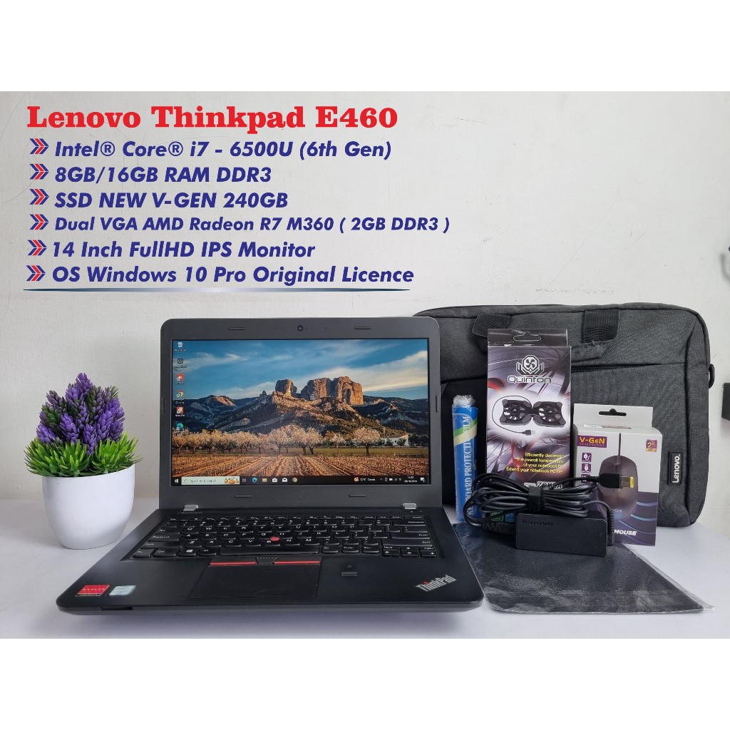 Lenovo Dual VGA Core i7 Gen 6 Thinkpad E460