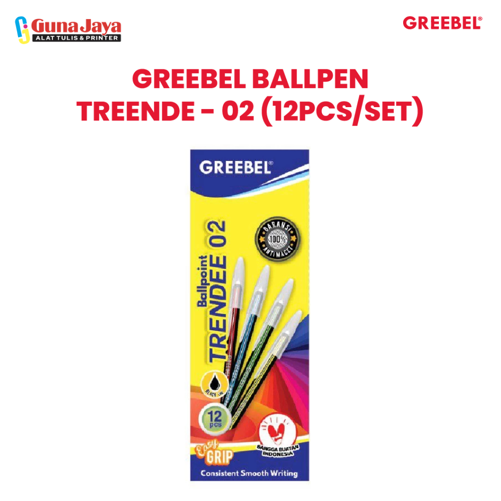 

GREEBEL Pulpen Ballpen / Trendee 02 Hitam / Ballpoint Bolpen Bolpoin Pena Gel