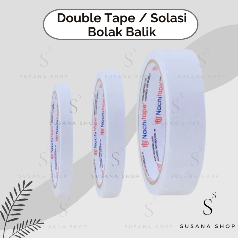 

Double Tape - Solasi Bolak - Balik Berbagai Ukuran / Double Tip / Isolasi - Lakban Bolak-Balik