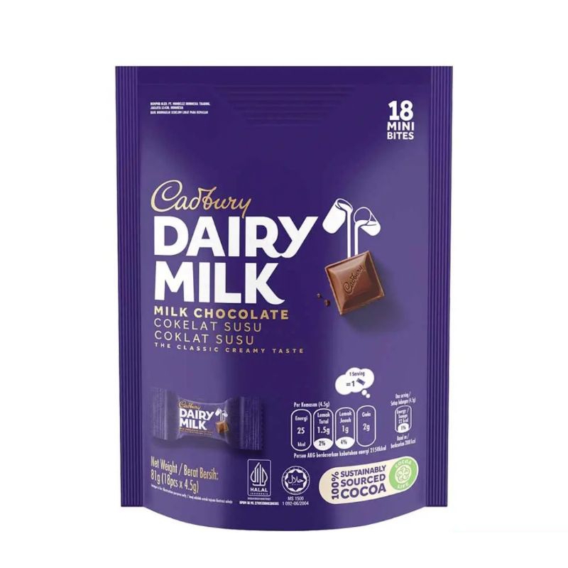 

Cadbury Dairy Milk Chocolate Bites 18 x 4.5 g
