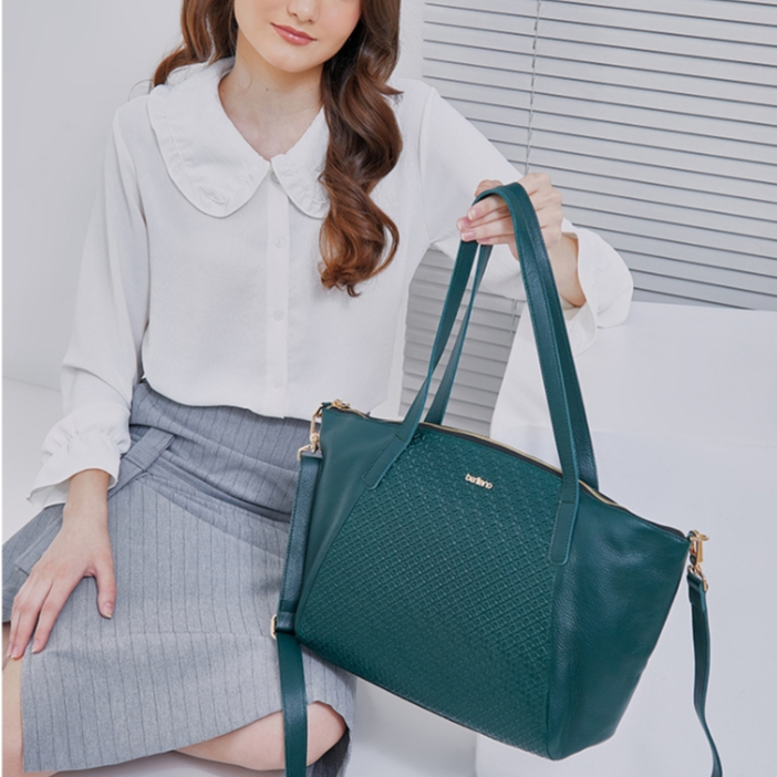 Berliano Leather- KIRANA BAG- Tas kulit sapi asli- tas kulit wanita motif batif