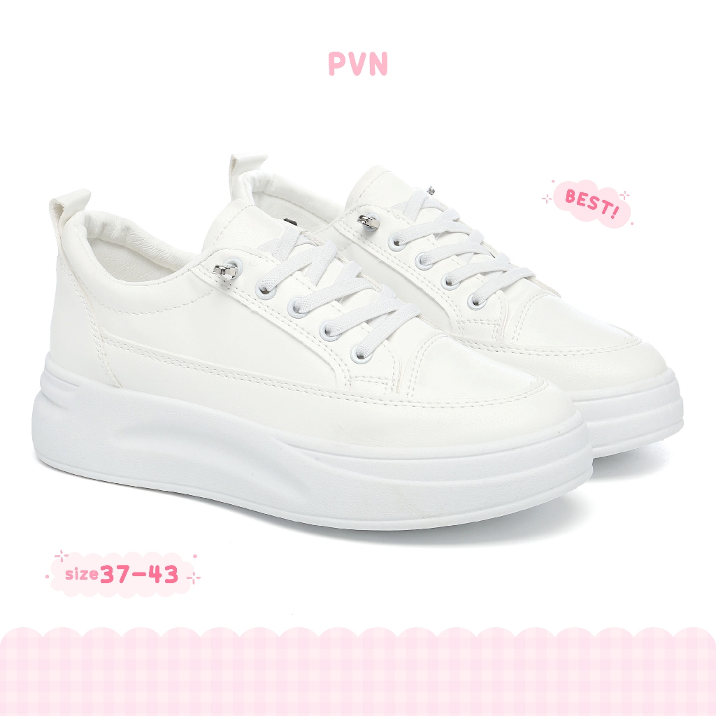 PVN Soodam Sepatu Sneakers Putih Sepatu Casual Wanita Shoes White 180