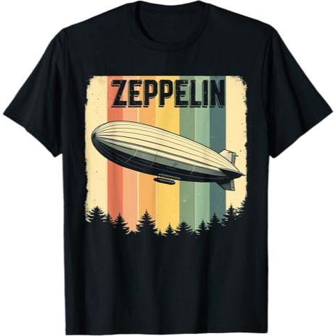 Baju Kaos Band zeppelin t shirt Zepelin vintage 70s 80s Dirigible Airship T-Shirt Cotton Combed 24s:
