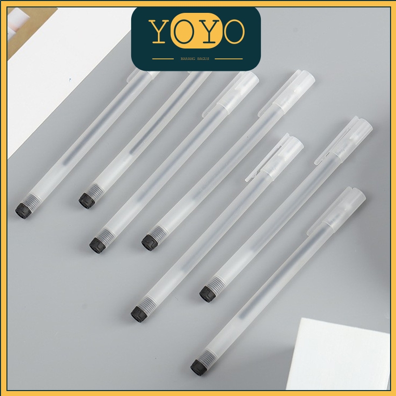 

10pcs Pulpen gel hitam 0.5mm pulpen 1 pack gel pen pena standar pulpen murah alat tulis stationery perintilan sekolah lucu school supplies