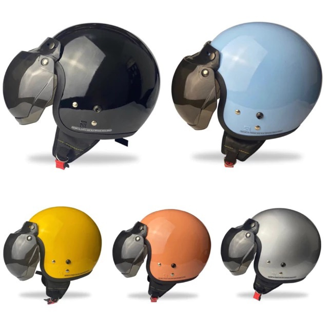 HELM BOGO DEWASA HELEM BOGO HELM BOGO RETRO PRIA WANITA KACA DATAR SNI