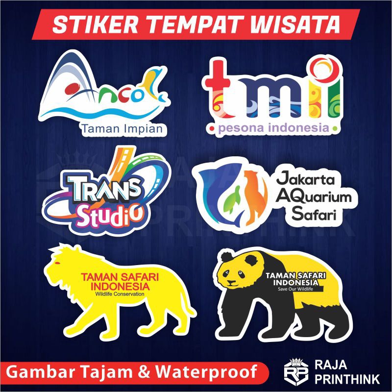 Sticker Stiker Taman Safari / Jakarta Aquarium TMII Trans Studio / Stiker Mobil Waterproof