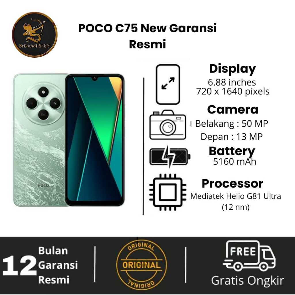 POCO C75 NFC Ram 6/128GB dan 8/256GB