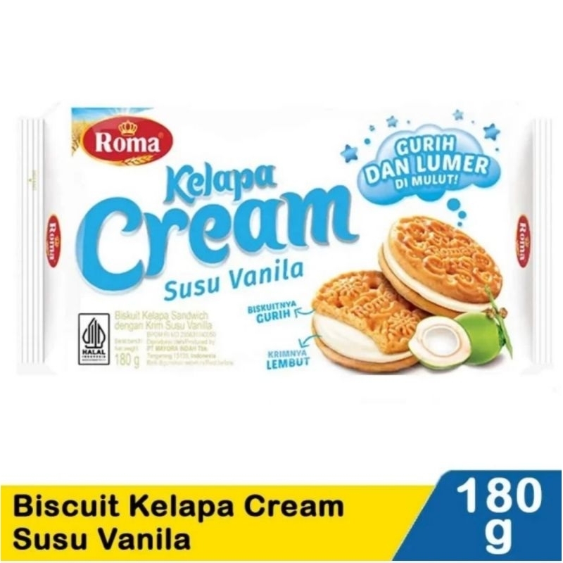 

Roma Biskuit Krim Kelapa Rasa Susu Vanila 180 gr