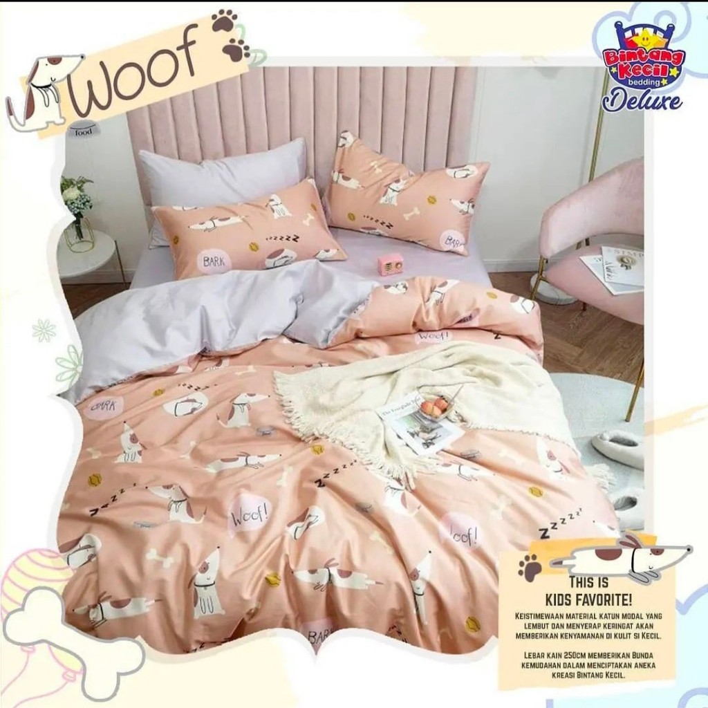 Sprei Set Katun Bintang Kecil Motif Woof
