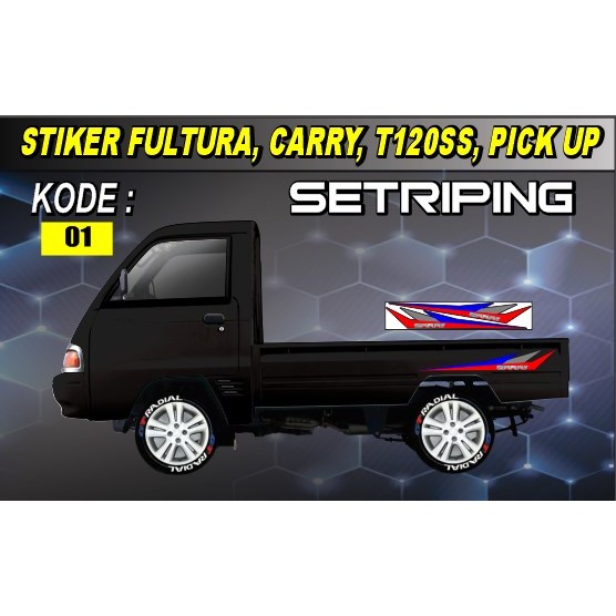 stiker decal mobil suzuki carry pick up , stiker mobil pick up variasi stiker