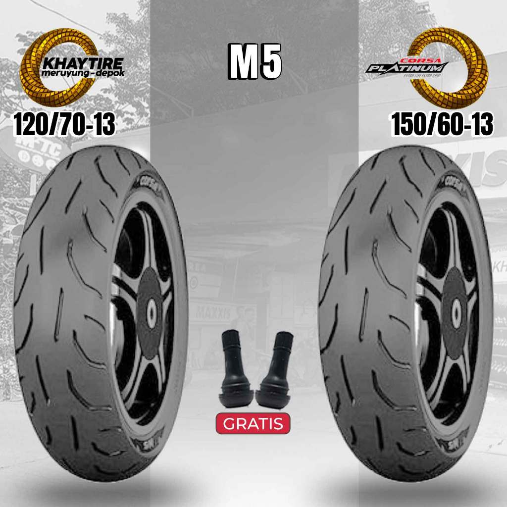 Paket Ban Motor YAMAHA NMAX CORSA M5 PLATINUM 120/70-13 + 150/60-13 Tubeless