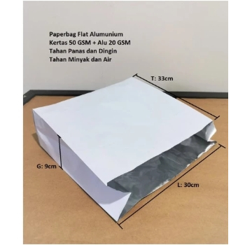 

(100pcs) Kantong Kertas Bahan Aluminium (L) Ukuran 30x39x33cm