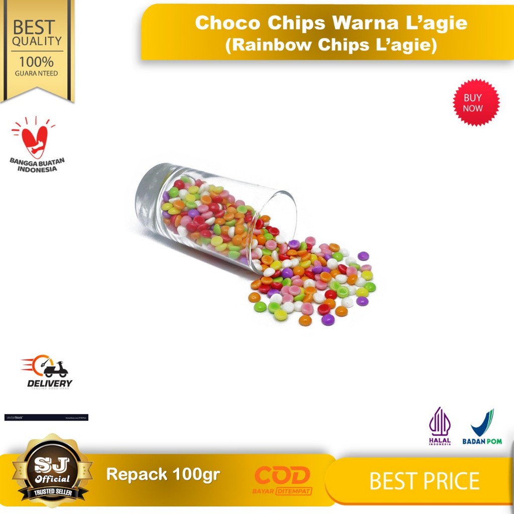 

CHOCO CHIPS WARNA / RAINBOW CHIPS L'AGIE 100gr