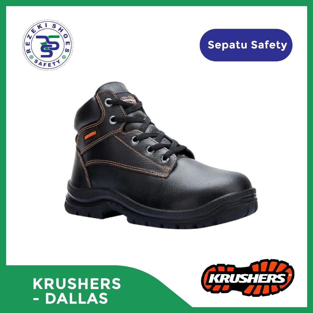 SEPATU SAFETY KRUSHERS DALLAS BLACK / SAFETY SHOES KRUSHERS DALLAS HITAM