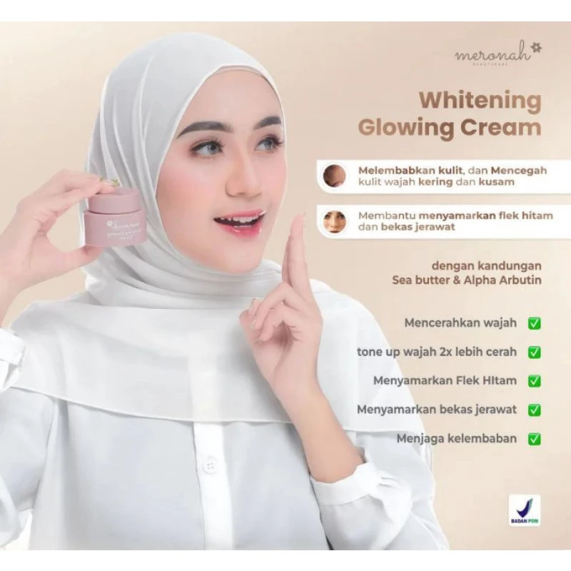( AGEN RESMI CREAM MERONAH) MERONAH GLOWING CREAM 2IN 1 SIANG MALAM