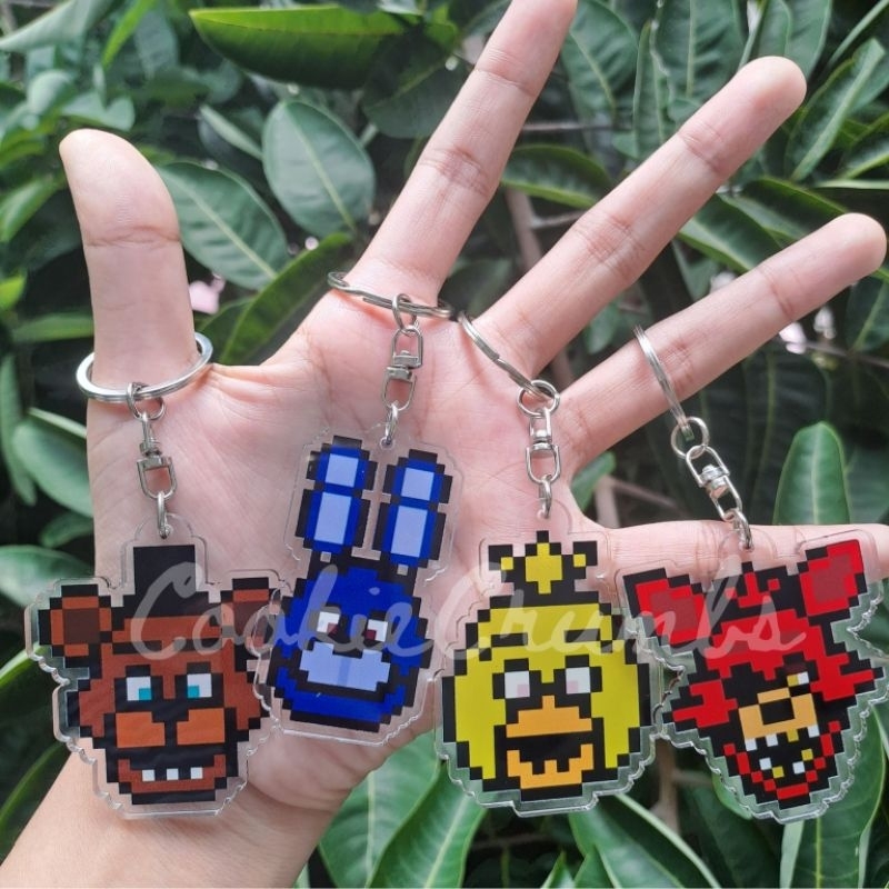 Gantungan Kunci Five Nights at Freddy's FNAF 1 Edition Acrylic Fanmade Keychain Ganci Akrilik Golden