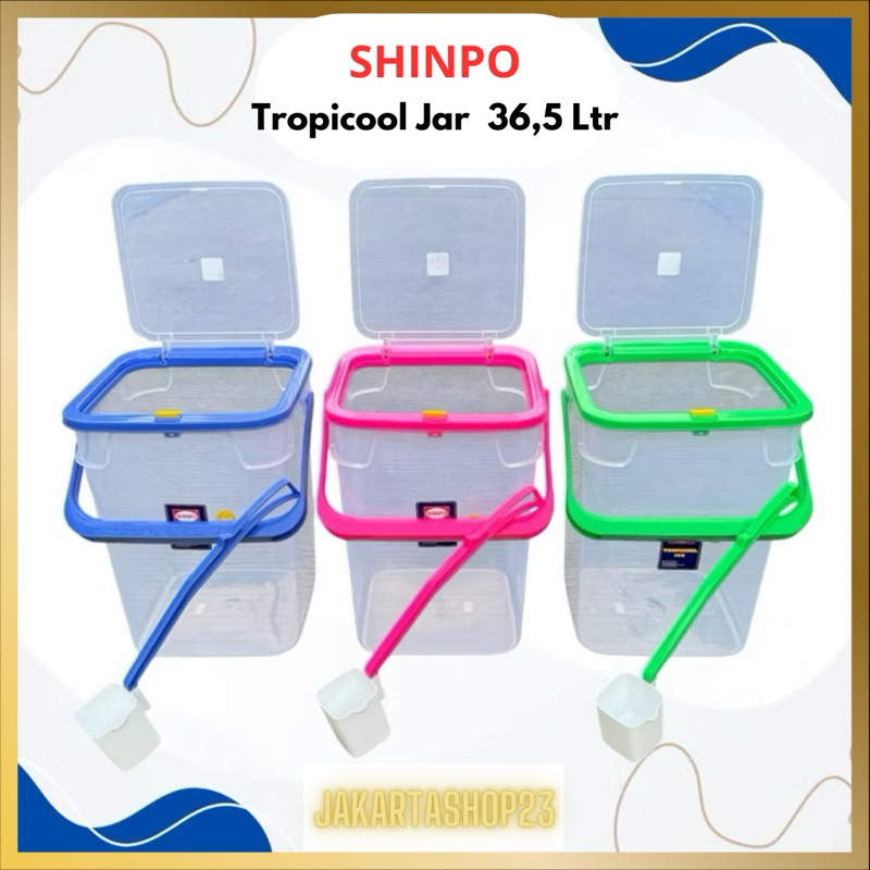 SHINPO - Toples Es Buah Gayung 36.5 Liter / Aquarium Es Kelapa / Tempat Air / Toples Es Buah Shinpo 