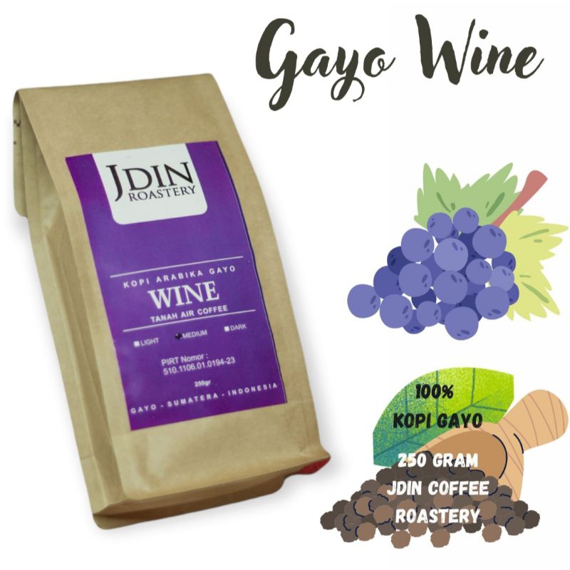 

Kopi Arabika Gayo WINE 250gr JDIN ROASTERY
