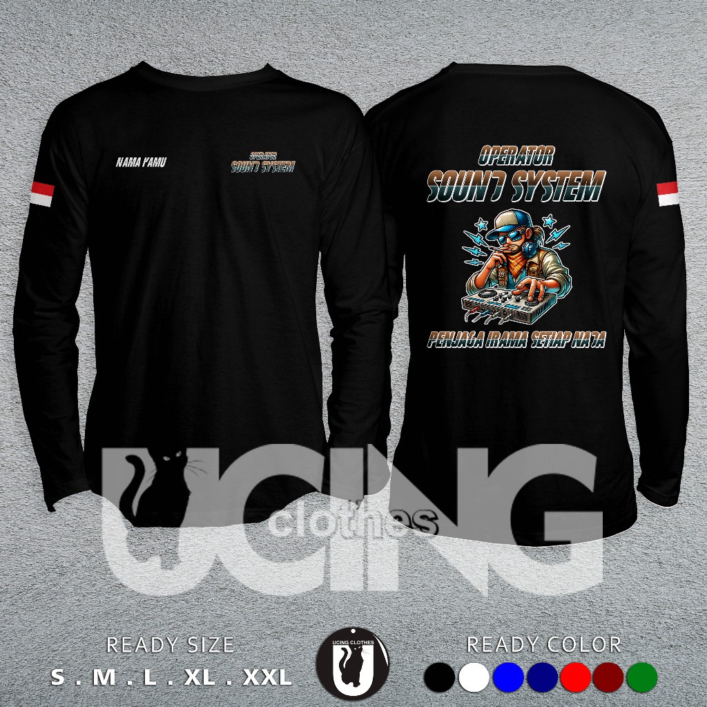 Kaos Baju Operator Sound System Keren Gratis Nama Lengan Panjang Kaos Distro