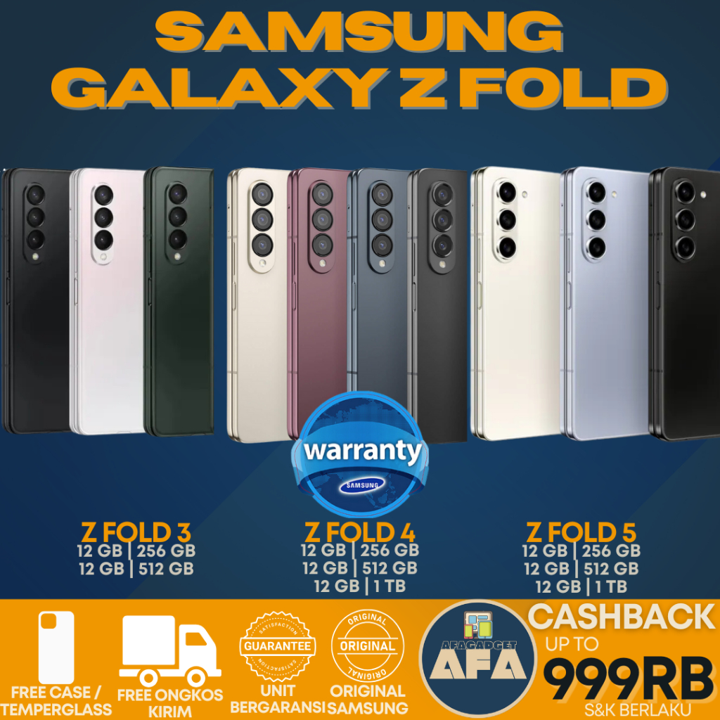 SAMSUNG GALAXY Z FOLD 5 | Z FOLD 4 | Z FOLD 3 5G 256GB 512GB 1TB SECOND ORIGINAL FULLSET RESMI SEIN