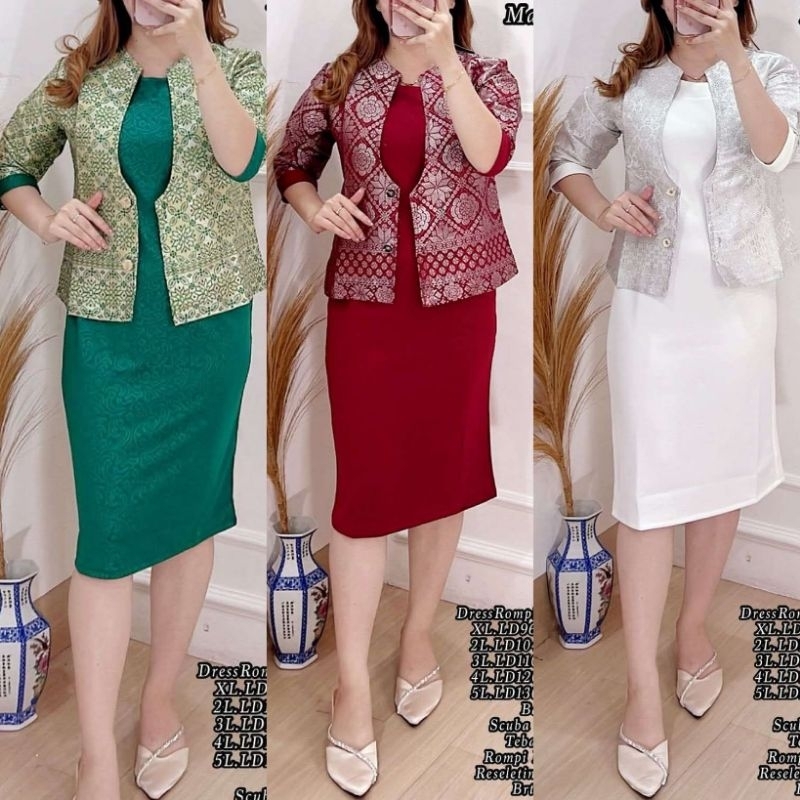 Dress Scuba Rompi Lepas