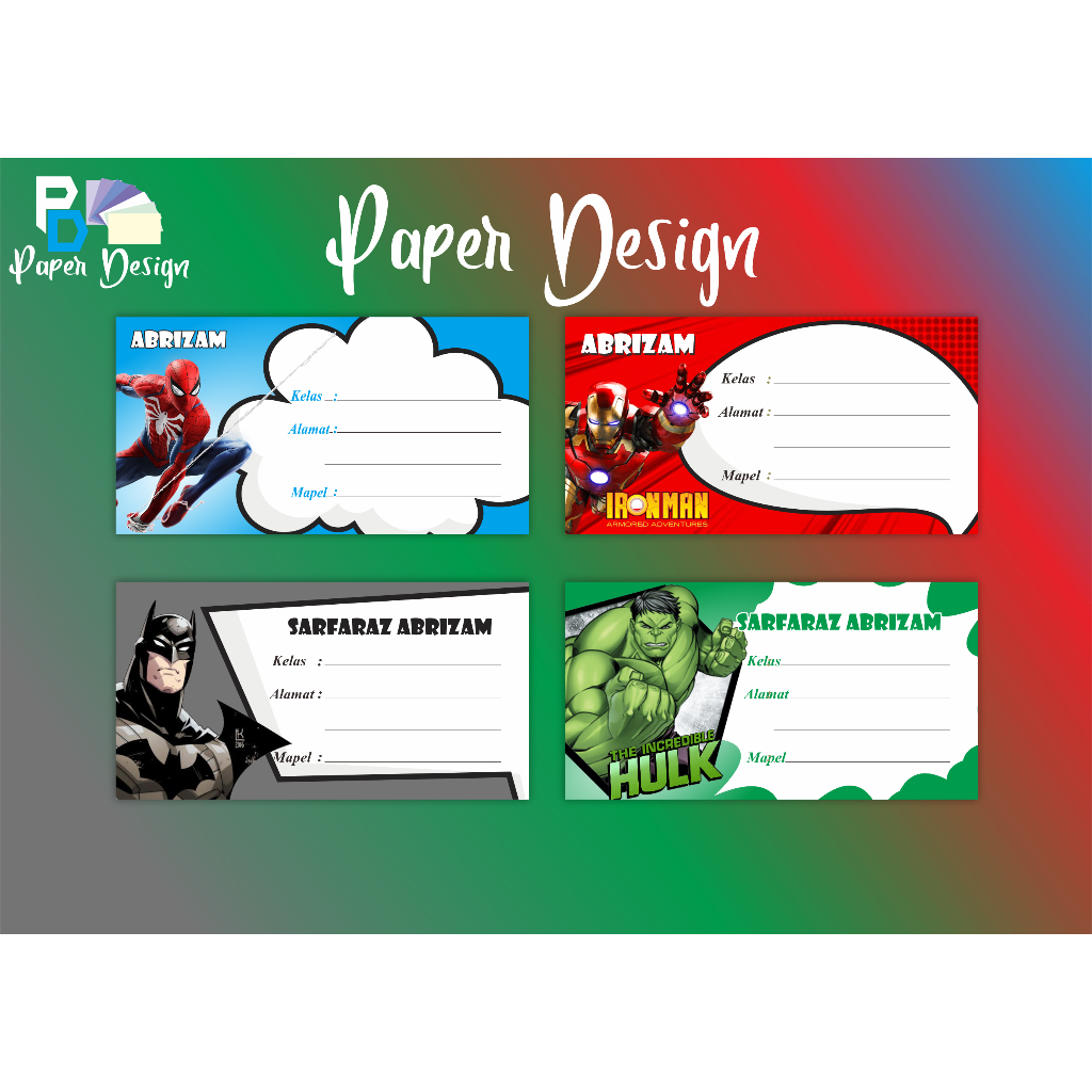 

Label Mapel Karakter