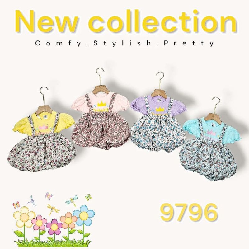 Baju bayi perempuan_88, (9796) Dres bayi perempuan 3-18 bulan