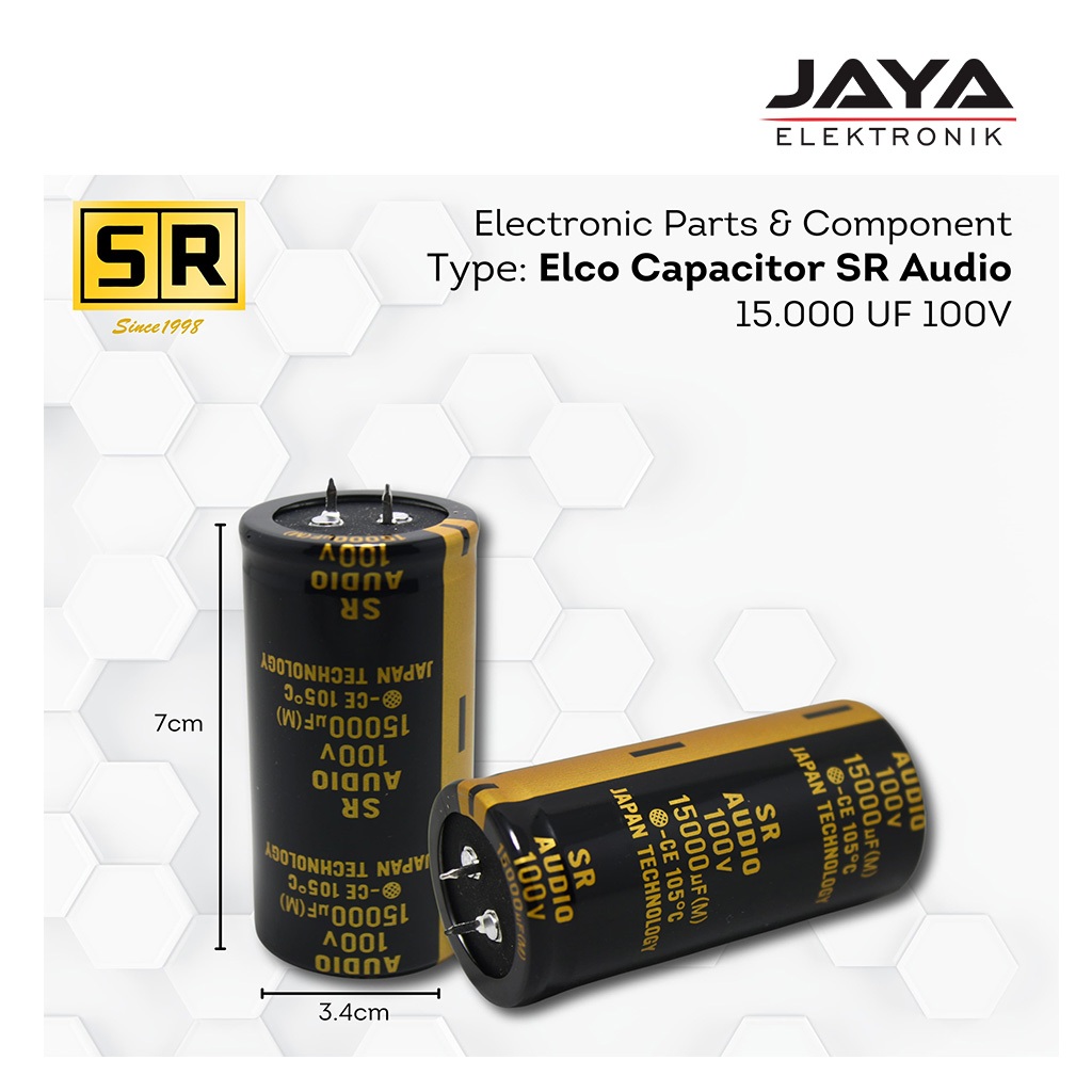 Elco Capasitor 15000 uf 100 V SR AUDIO ORIGINAL / Elco Kapasitor SR AUDIO 15000 uf 100 V