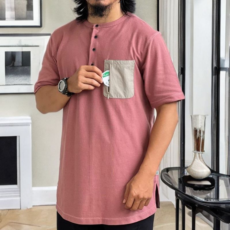 Sarawa Kurta Lacost Double pocket QURTA SARAWA kaos kurta bahan adem warna sage putih abu tua