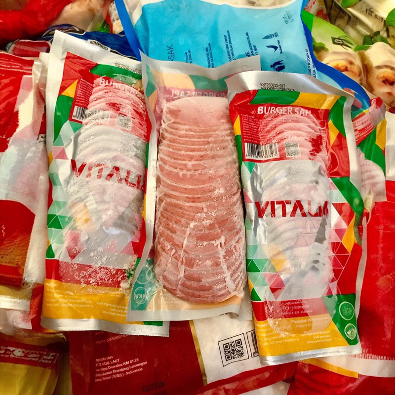 

Vitalia Burger Sapi mini (isi 20); besar (isi 10)