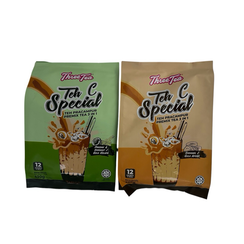 

ThreeTea Tea C Special Caramel ~ Pandan & Coconut ( 12 sachet )