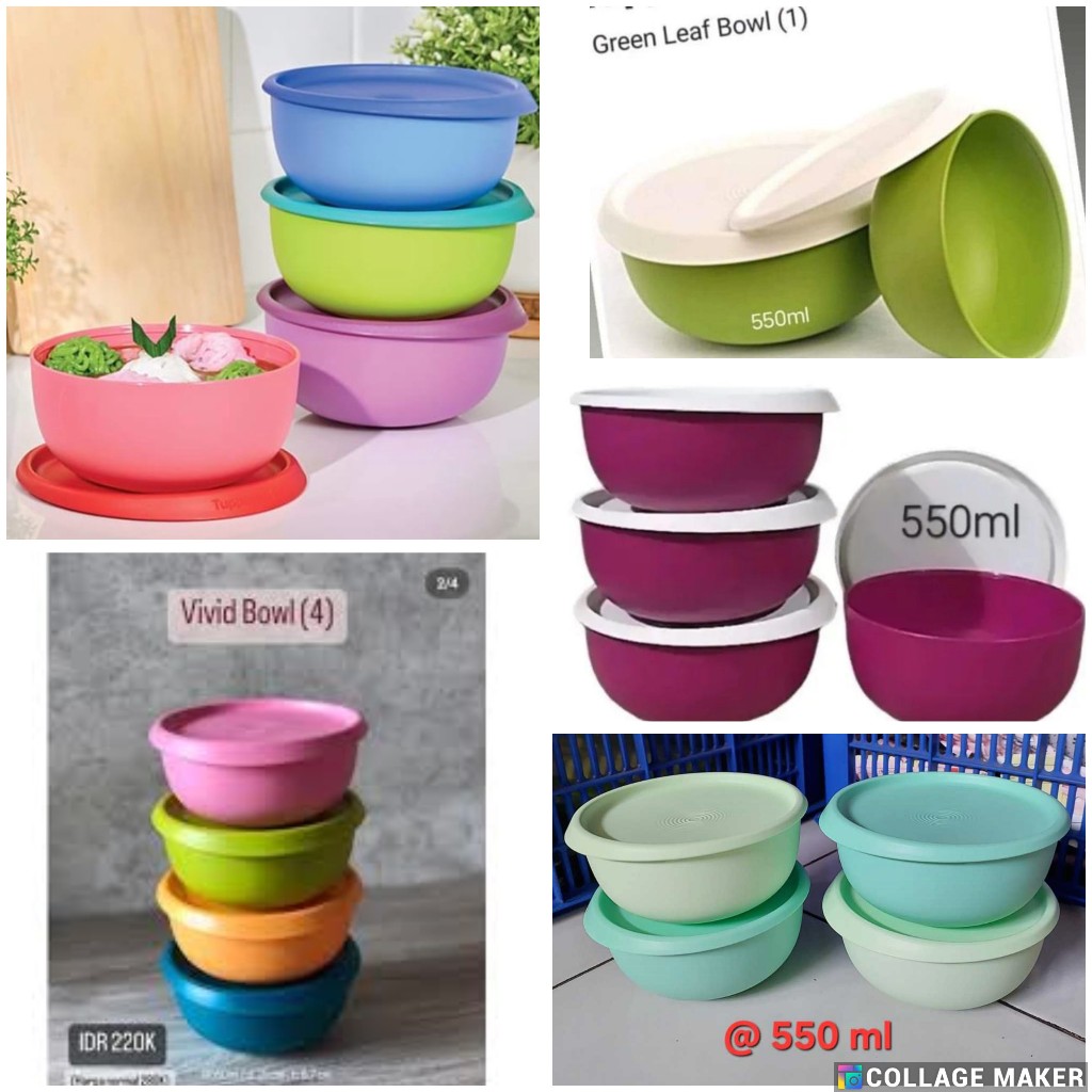 vivid bowl bowl Tupperware mangkok bertutup 500 ml