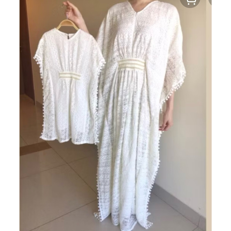 Cleo Kaftan Brukat by Ziel Kids Preloved Like New Only Size MOM/ Dewasa/ Busui