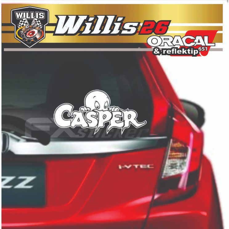 Stiker Cutting Mobil Casper Stiker Kaca Body Mobil Asesoris Mobil Motor Stiker Kartun Casper