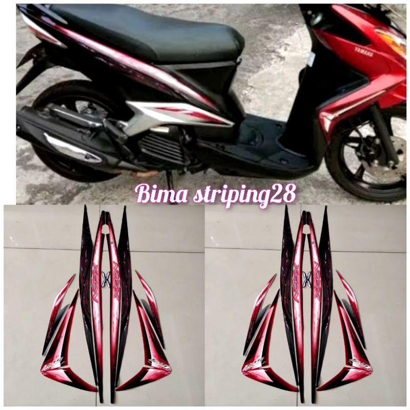 STIKER STRIPING LIS LES BODY MOTOR YAMAHA XEON 2010 2011 KARBU