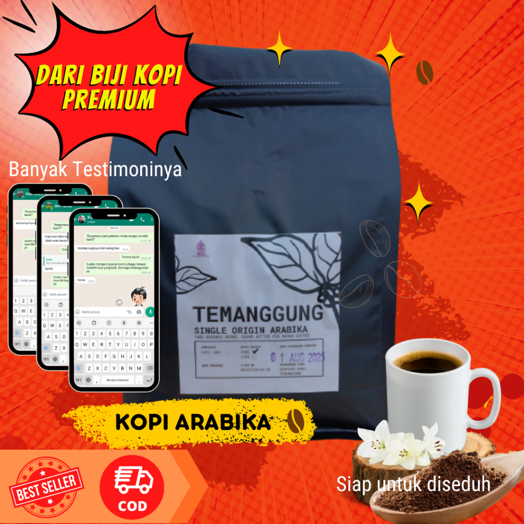 

Arabika Fullwash Temanggung Bubuk Premium Fresh Roasted 500 gram