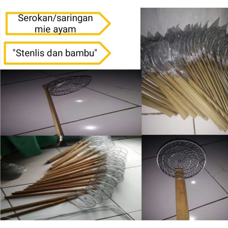 SEROKAN/SARINGAN MIE AYAM GAGANG KAYU