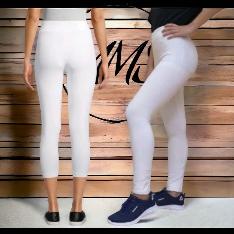 Celana Legging panjang Olahraga Putih Wanita