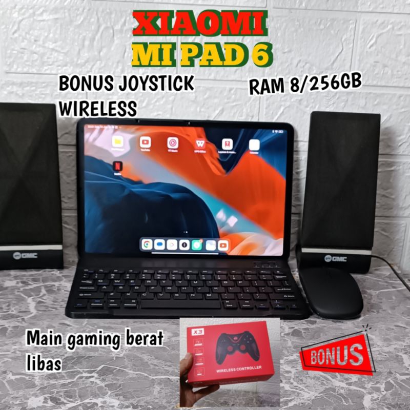 XIAOMI MI PAD 6 TAB GAMING RAM 8/256GB | BONUS KEYBOARD DAN JOYSTICK | SPEK TINGGI | SEKEN ORIGINAL