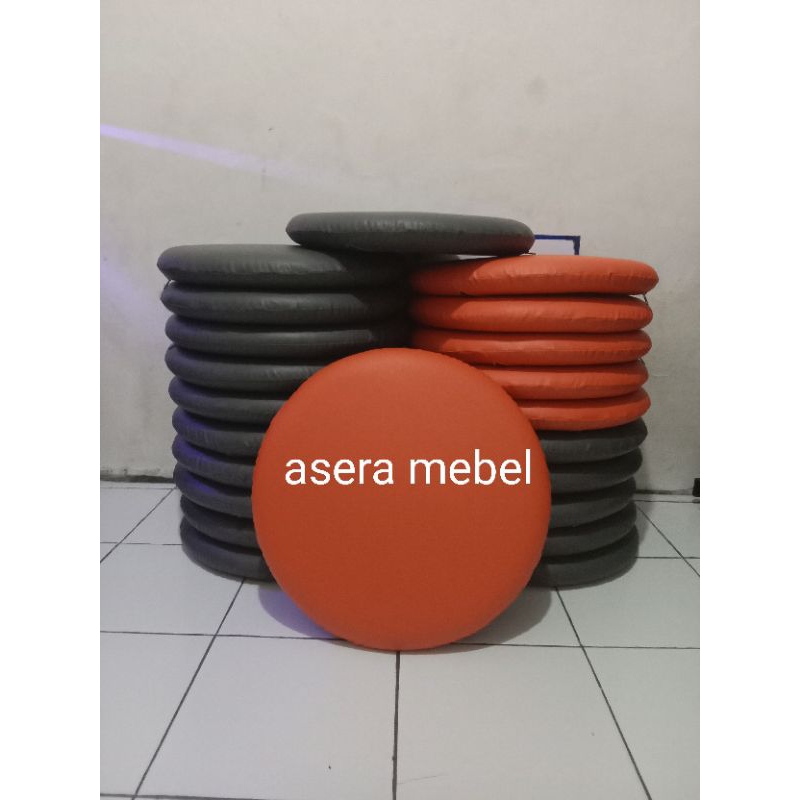 alas/bantal duduk lesehan sofa/kursi/matras model bulat tumpul bahan kain Oskar/kulit sintetis isian