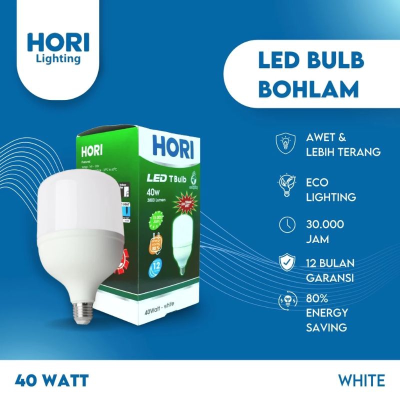 HORI LED T BULB 40 WATT - WHITE