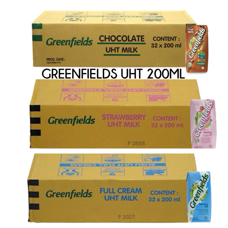 

Greenfields Fresh Milk Susu UHT Rasa Coklat/Strawberry/Full Cream 200 ml
