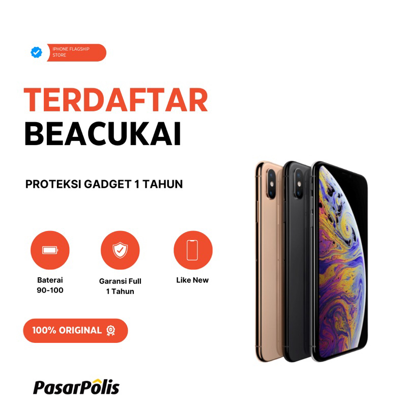 BC iPhone Xs max IMEI Terdaftar Beacukai Sinyal Permanen 64gb 256gb original like new