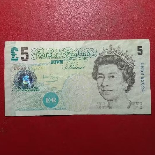 

Uang kertas inggris 5 poundsterling elizabeth