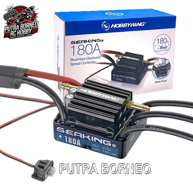 Hobbywing SeaKing V3 Waterproof 180A Brushless ESC for RC Racing Boat