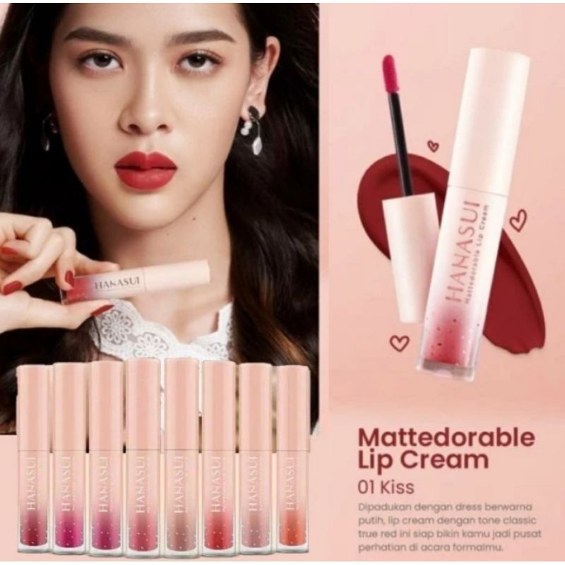 [Termurah] HANASUI mattedorable lip cream - lipstik hanasui lip matte, liptint banyak warna dan taha