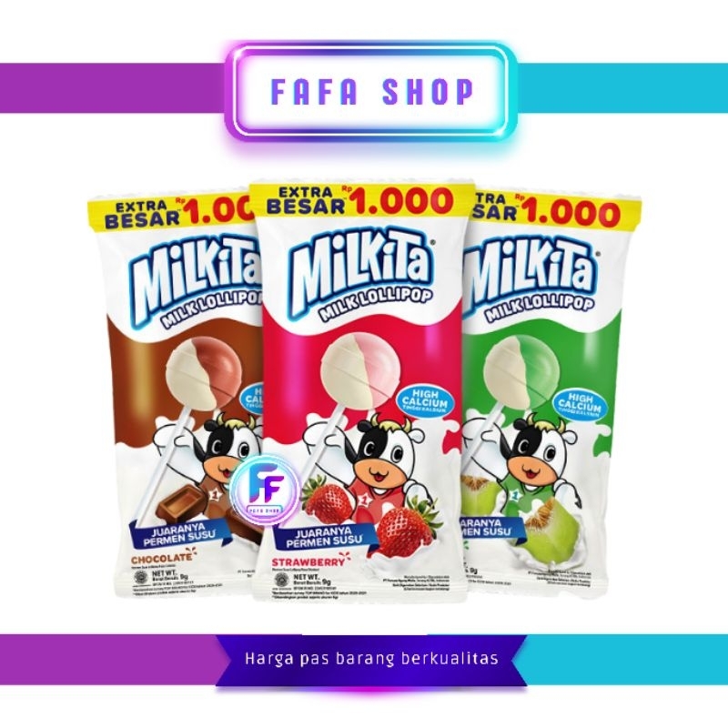 

(RENCENG) Permen Milkita Permen Susu Coklat Stoberi Melon 10 pcs x 7 gr